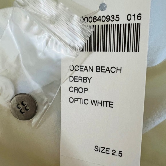 Chico’s High Rise Crop Pants Off White Cuffed Cotton Size 2.5 (18/20) - Picture 8 of 9